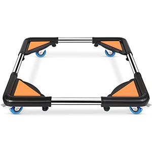 SPACECARE Mini Fridge Stand Furniture Dolly Mobile Roller with 4 Locking Wheels-Base Adjustable Refrigerator Washing Machine Stand Moving Cart- Appliance Dolly Cart Roller Pedestal -Black
