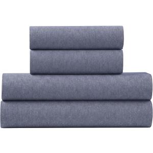 U.S. POLO ASSN. Jersey Knit Sheet Set, Cotton Blend, T-Shirt & Pajama Feel, Deep Pocket, Wrinkle-Resistant, Cooling & Breathable, Everyday Comfort Stretch
