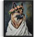 Pack of 4, German Shepherd Funny Bathroom Posters Black Humor Smell Pinch Nose Dog Poster Print Wall Art Animal Disgusting Smell Toilet Painting For Bathroom, Restroom, Room Decor Painting Gallery 16 (German Shepherd, 8 x 10 inches, Unframed)