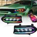 Headlights Assembly for Dodge Charger 2015-2023, Headlamp with LED Sequential Dynamic Turn Signal Lights & Dual DRL, Start-Up Animation, L+R | LED Sequential Dynamic Turn Signal Lights, Dual DRL, Start-Up Animation, L+R
