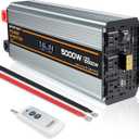 5000 watt Power Inverter DC 12V to AC 110V/120V Converter,10000w Peak.Comes with LCD Display,Wireless Controller,3AC outlets,USB,Hardwire Terminal,Suitable for Camping,Off-Grid Solar Inverter Systems