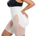 SHAPELLX Butt Lifting Shapewear Body Shaper Tummy Control Padded Shapewear for Women Postpartum Faja White Medium