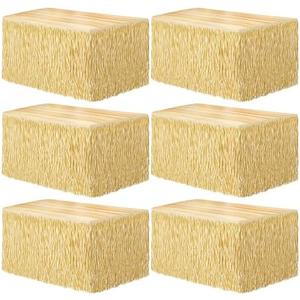 Fovths 6 Packs Luau Grass Table Skirt Fringe Straw Grass Skirt 108 x 30 Inch Hibiscus Hawaiian Table Skirts Rectangle Tropical Luau Party Decorations for Hawaiian Luau Decorations