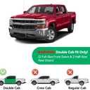 in-Channel Rain Guards for 2014-2018 Chevy Silverado 1500/ GMC Sierra 1500 Double Cab, Window Visor Shields Vent Deflector Shade Wind Dark Smoke for 15-19 Silverado/Sierra 2500 3500, Tape-On, 4PCS