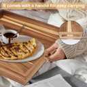 30'' Extra Large Square Wood Tray - Acacia Wood Ottoman Tray with Handles, Rustic Serving Tray for Living Room, Kitchen and Coffee Table, Wooden Trays for Ottoman,Ottoman Table Topper