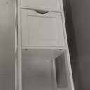 VASAGLE Storage Cabinet, Storage Organizer Rack Stand for Bathroom, Living Room, Bedroom, Multifunctional Corner Unit, 2 Drawers, 35 Inches in Height, White UBBC42WT