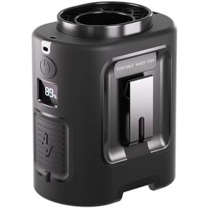 Portable Waist Fan, 4 Speeds 13000RPM Strong Airflow, belt fan with up to 22H of Working Time, Hands-Free Neck Fan, Rechargeable Wearable Personal Fan for Outdoor, Hiking,Jobsite, Farms