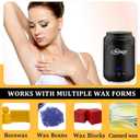 Podoy Mini Wax Pot Warmer for Hair Removal, Small Portable Travel Wax Melt Heater Machine Digital Display for SPA Salon Brow Body Nose Upper Lip Hair Waxing with 100 Waxing Sticks