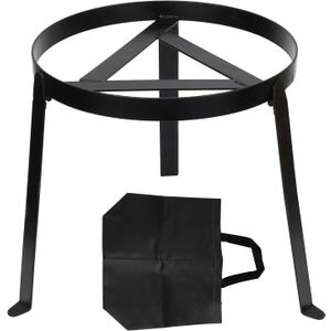 Camping Tripod, Folding Campfire Tripod Fire Pit Stand Heavy Duty Open Camp Fire Cooking Holder Portable Foldable Cookware Rack Accessories for Outdoor Kitchen Cast Iron Dutch Oven Grill, Black