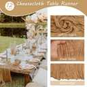 12 Pack Cheesecloth Table Runner 35x72 Inch Boho Gauze Table Runner Rustic Cheese Cloth Long Table Runner Romantic Table Runner for Wedding Bridal Shower Birthday Party Table Decor (Nude)