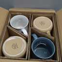 GBhome Ceramic Coffee Mugs Set of 4, 24oz Handmade Large Coffee Mugs Set with Terracotta Underside for Latte/Tea/Beer/Hot Cocoa/Cappuccino/Soup Dishwasher & Microwave Safe-Multicolor