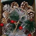 30 Led 10ft Christmas Garland Snowflake Lights, Pine Cones Red Berry Battery Operated Fairy String Lights 8 Lighting Modes with Timer Indoor Outdoor Tree Decor Fireplace Mantle Decorations Warm White