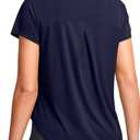 G Gradual Women's Workout Tops Short Sleeve Lightweight Athletic Yoga Running Shirts Loose Fit Quick Dry Gym T-Shirts(Navy,XS) (Blue, XS)