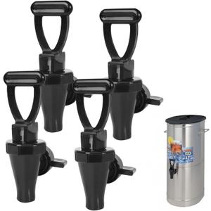 4-Pack 03260.0002 Replacement Faucet Kit for Tea Dispenser | Reusable Spigot for Tea Urn with 2 Wing Nuts & 2 C-Rings | BPA Free & Dishwasher Safe