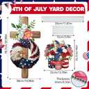 2 Pcs Patriotic 4th of July Yard Sign with Stakes, Red White Blue Cross Lawn Decorations for Outdoor Garden, Independence Day & Memorial Day Decor, USA 250th Anniversary Celebration