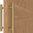 Titanium Gold Round Barn Door Handles 12"/16"/18"/24"/36"/48"/59'', Pull Push Long French Door Handle Double Sided, Large Front Exterior Shower Door Pull Handles