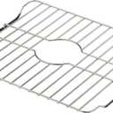 SunnyPoint 304 Stainless Steel Sink Protector Rack  Rust-Resistant Grid for Kitchen Sink Bottom, Scratch Prevention, Drainage Support, Fits Sinks 16.15" x 12.4", Center Drain Hole Required