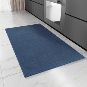 Kitchen Rug, Rubber Non Slip Kitchen Rugs Washable, Absorbent Runner Mat for Floor, Machine Washable Standing Mats for in Front of Sink, Door, Laundry, Entryway, Hallway (Navy Blue, 36" × 24")