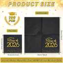 100Pcs Class of 2026 Graduation Napkins, Disposable Congrats Grad Paper Cocktail Napkins Square Foil Dot Hand Towels for 2026 School University College Graduation Party Decorations (Black and Gold