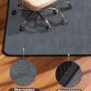 Blvornl Corduroy Office Chair Mat for Hardwood Floor and Low Pile Carpet, 35.4" x 47.3" Non-Slip Desk Rolling Chair Mat for Hard Floors, Heavy Duty Carpeted Floor Protector Rug for Home, Dark Grey