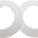 FDXGYH 2" Water Pipe Flange Cover 4 Pcs Snap Type Round Escutcheon Plate Cover for Water Pipe Faucet Collar Decoration [White] (2.0 INCH)