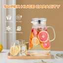 Aofmee 1 Gallon Glass Pitcher with Lid and Handle, 128oz Glass Water Pitcher, Dishwasher-safe Refrigerator-friendly Borosilicate Carafe, Large Jug for Iced Tea, Coffee, Juice, Milk, Homemade Beverage