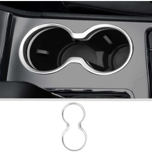 JWWY Front Cup Holder Ring Surround Trim Fit for 2011-2021 Jeep Grand Cherokee Interior Accessories abs Silver