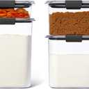Rubbermaid Brilliance Pantry Food Storage Containers, Set of 4 (8 Pieces), BPA-Free, Clear, Airtight, Set of 4 Small