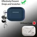Compatible with AirPods Pro 3 Case, Ziseyoru Soft Silicone Protective Cover for AirPods Pro 3 Earbuds with Funny 8 Ball Dice Charm Keychain Accessories for Women Men (Blue)