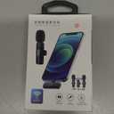 Wireless Lavalier Microphone for iPhone iPad, mini Lapel Wireless Microphone for Video Recording, TikTok Facebook Live Steam, Youtubers, Vloggers, Interview, Clip-on Plug & Play (Black)