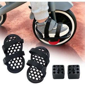 Adjustable Tricycle Pedal Adapters for Toddlers, with Riser Blocks & Secure Anti-Slip Straps, Tricycle Pedal Stabilizers, No Drilling Required, Easy Installation, Fit for Toddler Most Standard Trikes