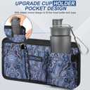 ZHCHG Wheelchair Side Bag with Cup Holder, Wheelchair Armrest Pouch Accessories for Walker, Rollator, Electric Scooter Wheelchairs, Ideal Gift for Mother's Day & Father's Day- Navy