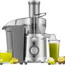 GDOR 1300W 【Extra Large】 Juicer Machines with Larger 3.2” Feed Chute, Titanium Enhanced Cut Disc Centrifugal Juice Extractor, Full Copper Motor Heavy Duty for Whole Fruit and Vegetable, Silver, XL