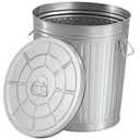 Gardenised Round Galvanized Steel 15 Gallon Trash Can with Lid and Handles Durable Metal Storage Bucket for Backyard Lawn Garden and Yard Use Weather-Resistant Garbage Can for Indoor and Outdoor