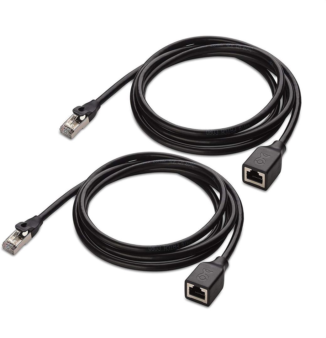 Cable Matters 10Gbps 2-Pack Shielded Cat 6 Ethernet Extension Cable - 6ft (Shielded Ethernet Extender, Cat6 Extension Cable)