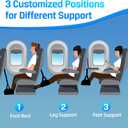 Airplane Foot Hammock for Plane Travel Essentials, Airplane Foot Rest with 2 in 1 Removable Support Pad, Adjustable Foot Hammock with Thicken Memory Foam, Foot Rest for Plane Travel Foot Leg Rest (Black)