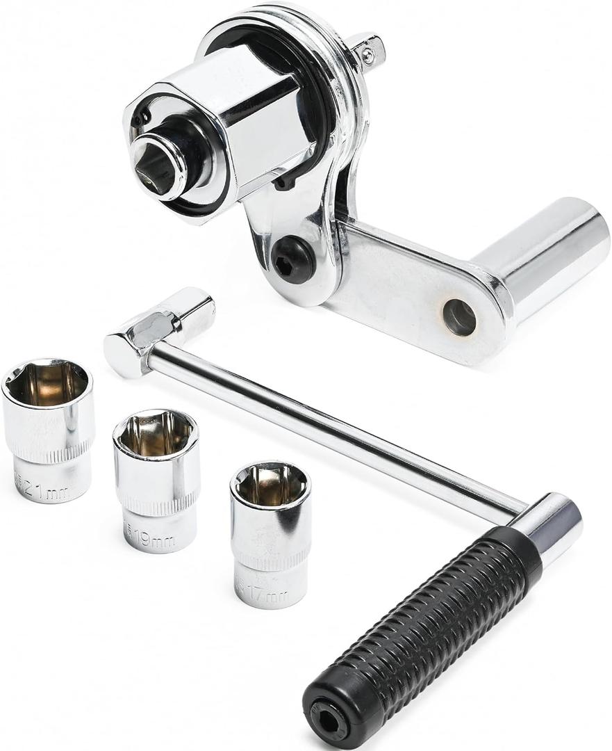 Torque Multiplier Set 1/2 DR w/ 3 Sockets, Labor Saving Lug Nut Remover, Hand Lug Nut Wrench Kit, Portable Wrench Sockets Set (Max 680N/M, Upgraded 8-Point)
