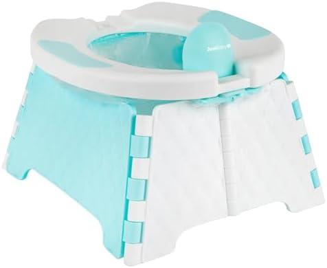 Jool Baby Portable Potty Training Chair with Travel Bag and 30 Liners, Foldable, Indoor/Outdoor Use, Camping (Aqua)