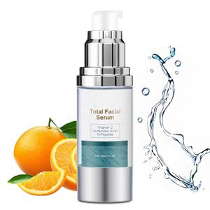 Total Facial Serum, Super Vitamin C And Hyaluronic Acid Serums for Face, with Peptides, Vitamin C Anti-aging Face Pump Serum for Women, Hydrating and Moisturize, 1Fl oz