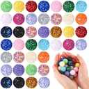 Loetere 20 mm Rhinestone Beads Bulk Crystal Round Disco Ball Chunky Bubblegum Beads for Pens Bracelets Charms Craft European Style Jewelry Making Supplies Christmas (Glitter)