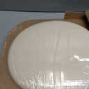 Mayfair Padded Toilet Seat, Cushioned Soft Vinyl over Wood Core Seat, Secure Hinges, Easy Clean, Made in USA, Round, Bone