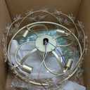 20 Inch Gold Caged Ceiling Fan with Light, Flower Chandelier Ceiling Fan with Lights Remote Control, Frower Crystal Fandelier 6 Speeds for Girl's Bedroom, Living Room