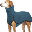 Esobo Fleece Dog Apparel Winter Warm Dog Coat Doggie Turtleneck Cozy Jacket Soft Shirt Vest Stylish Pet Outfits for Small Medium Large Dogs (Lake blue)