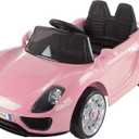 Kids Ride on Car with Remote - Sporty Toddler Car for Kids Ages 3-6 - 6V Battery-Powered Ride on with Lights and AUX Port by Lil' Rider (Pink)