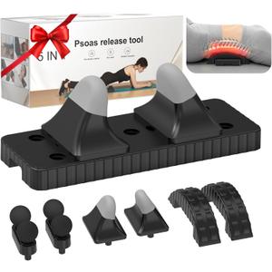 Psoas Release Tool-Hip Hook Psoas Muscle Release Tool Fully Adjustable for Myofascial,Back,Hamstrings,Iliacus,Waist Pain,Hip Flexor Release Tool and Trigger Point Massage Tool (Black)