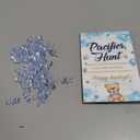 Thyle 51 Pcs Blue Bear Pacifier Hunt Baby Shower Games Include Neutral Bear Themed Hunt Sign and 50 Acrylic Pacifiers for Blue and Brown Baby Shower Game Decoration Gift Sets Gender Reveal Party Decor