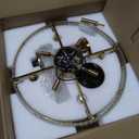 24“ Crystal Chandelier Ceiling Fan with Lights, (Luxury Gold) | Double-layer Chandelier, 6-Speed, Reversible DC Motor, 8-Lights, E12 Base, Modern Style for Bedroom, Living Room