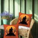 Halloween Throw Pillow Covers 18x18 Set of 2 | Decorative Cushion Cases for Couch, Sofa and Bedroom | All-Seasons Pillowcases for Fall Home Decor, Indoor Outdoor, Living Room, Farmhouse