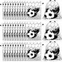 Xuhal 24 Pcs Soccer Drawstring Bags Soccer Party Favors Snack Goodie Gift Bags Sport Ball Drawstring Backpack for Team Ball Birthday Party Decoration Baby Shower Supplies(Black, White)