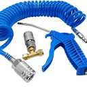 Beduan Air Blow Gun Kit with 16ft Long Pneumatic Pu Hose, Heavy Duty Air Duster Gun for Air Compressor (1/4"-16ft Tube(Blue))